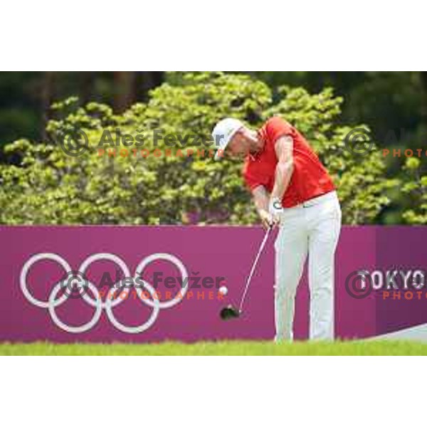 plays in the third round of the Olympic Golf tournament at Kasumigaseki Country Club at Tokyo 2020 Summer Olympic Games, Japan on July 31, 2021 