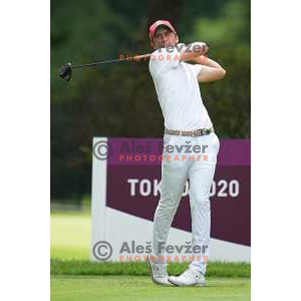 plays in the third round of the Olympic Golf tournament at Kasumigaseki Country Club at Tokyo 2020 Summer Olympic Games, Japan on July 31, 2021 