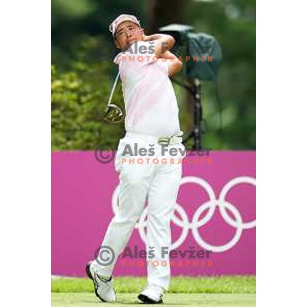 Hideki Matsuyama (JPN) plays in the third round of the Olympic Golf tournament at Kasumigaseki Country Club at Tokyo 2020 Summer Olympic Games, Japan on July 31, 2021