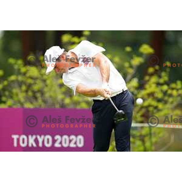 Viktor Hovland (NOR) plays in the third round of the Olympic Golf tournament at Kasumigaseki Country Club at Tokyo 2020 Summer Olympic Games, Japan on July 31, 2021