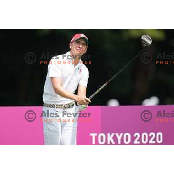 plays in the third round of the Olympic Golf tournament at Kasumigaseki Country Club at Tokyo 2020 Summer Olympic Games, Japan on July 31, 2021 