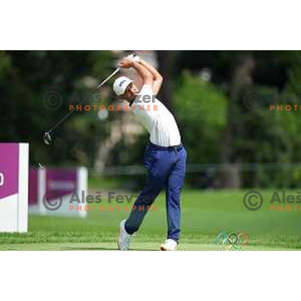 plays in the third round of the Olympic Golf tournament at Kasumigaseki Country Club at Tokyo 2020 Summer Olympic Games, Japan on July 31, 2021 