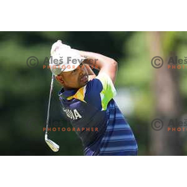 plays in the third round of the Olympic Golf tournament at Kasumigaseki Country Club at Tokyo 2020 Summer Olympic Games, Japan on July 31, 2021 