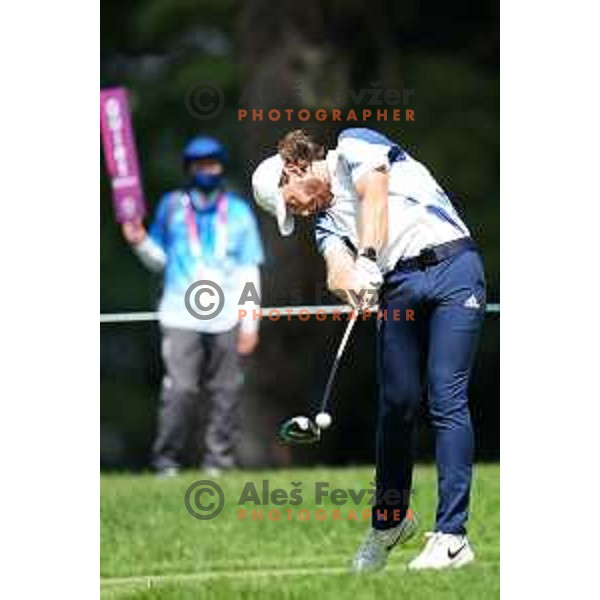 Tommy Fleetwood (GBR) plays in the third round of the Olympic Golf tournament at Kasumigaseki Country Club at Tokyo 2020 Summer Olympic Games, Japan on July 31, 2021