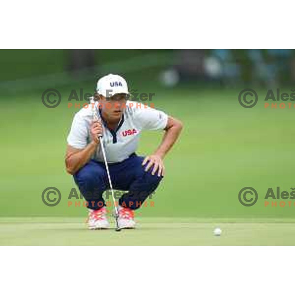 plays in second round of Olympic Golf tournament at Kasumigaseki Country Club at Tokyo 2020 Summer Olympic Games, Japan on July 31, 2021