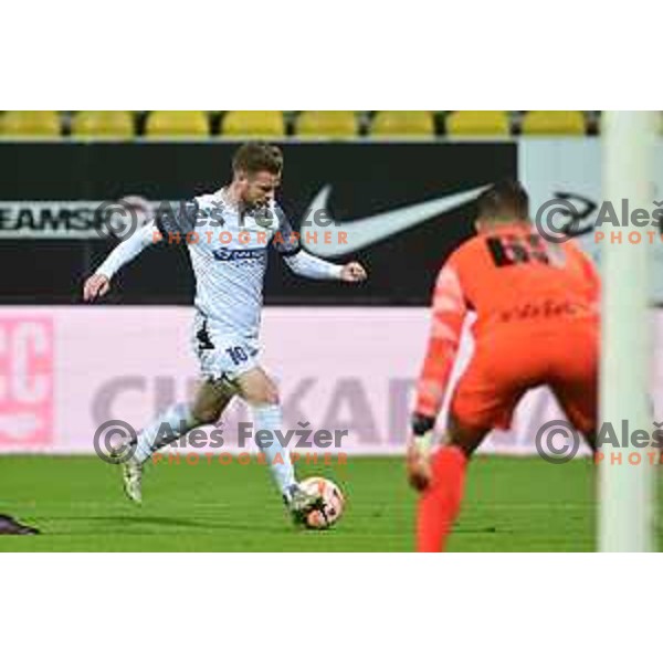 in action during Prva Liga Telemach 2022-2023 football match between Celje and Koper in Celje, Slovenia on May 13, 2023 