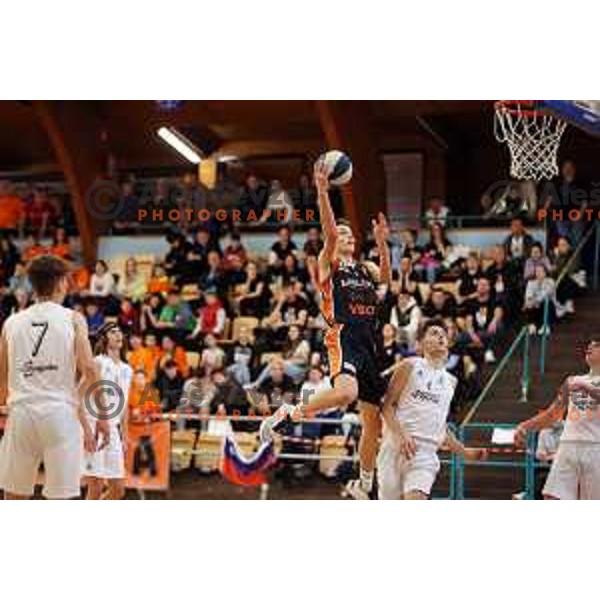 Lian Boisa in action during the bronze medal match between Postojna and VBO Ljubljana at Final Eight U-16 basketball tournament in Postojna, Slovenia on May 13, 2023