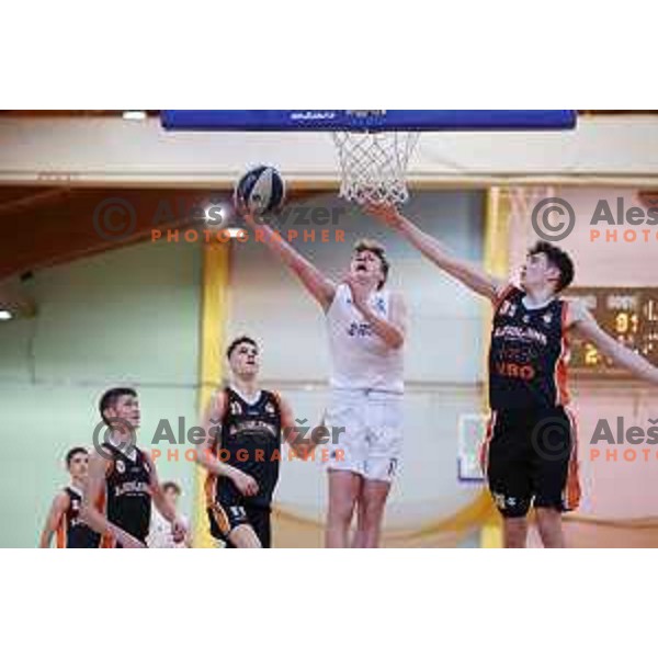 during bronze medal match between Postojna and VBO Ljubljana at Final Eight U-16 basketball tournament in Postojna, Slovenia on May 13, 2023