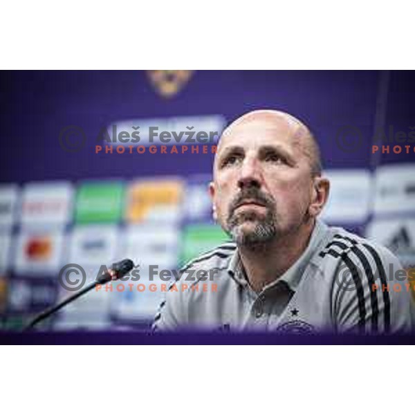 at the press conference during Prva liga Telemach football match between Maribor and Bravo in Ljudski vrt, Maribor, Slovenia on May 20, 2023. Photo: Jure Banfi