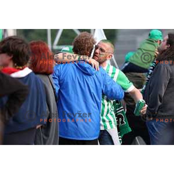 Fans during championship celebration of Olimpija in Kongresni trg, Ljubljana, Slovenia on May 20, 2023. Foto: Filip Barbalic