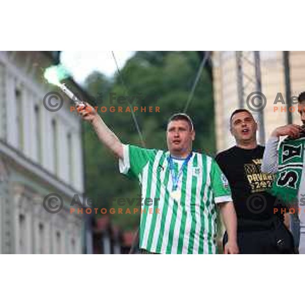 during championship celebration of Olimpija in Kongresni trg, Ljubljana, Slovenia on May 20, 2023. Foto: Filip Barbalić