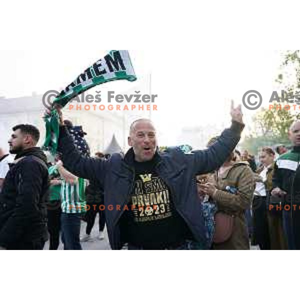 Fans during championship celebration of Olimpija in Kongresni trg, Ljubljana, Slovenia on May 20, 2023. Foto: Filip Barbalic