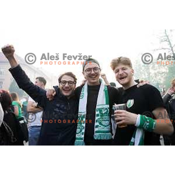 Fans during championship celebration of Olimpija in Kongresni trg, Ljubljana, Slovenia on May 20, 2023. Foto: Filip Barbalic