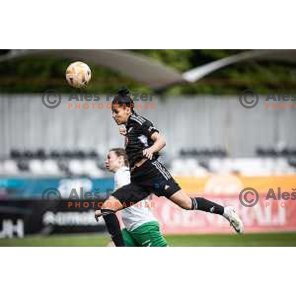 in action during Women’s First League football match between ZNK Mura Nona and ZNK Olimpija in Fazanerija, Murska Sobota, Slovenia on May 21, 2023. Photo: Jure Banfi