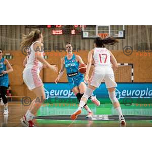 in action during a friendly basketball match on Rakete Tour between Slovenia and Croatia in Podcetrtek, Slovenia on May 23, 2023