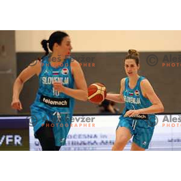 Eva Lisec of Slovenia during a friendly basketball match on Rakete Tour between Slovenia and Croatia in Menges, Slovenia on May 24, 2023