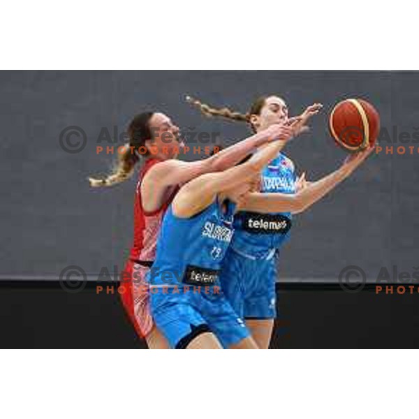 in action during a friendly basketball match on Rakete Tour between Slovenia and Croatia in Menges, Slovenia on May 24, 2023