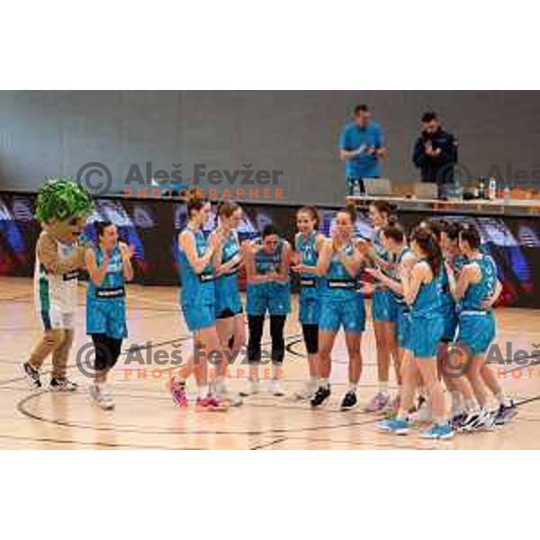 in action during a friendly basketball match on Rakete Tour between Slovenia and Croatia in Menges, Slovenia on May 24, 2023