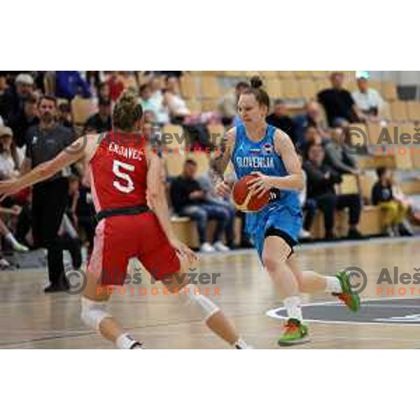 Lea Debeljak of Slovenia during a friendly basketball match on Rakete Tour between Slovenia and Croatia in Menges, Slovenia on May 24, 2023