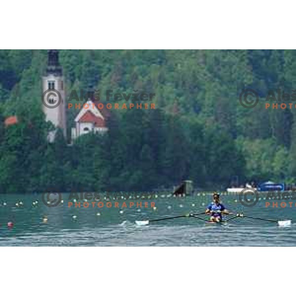 Rajko Hrvat (SLO) competes in qualification heat of Men\'s Lightweight Single Sculls at European Rowing Championships 2023, Bled, Slovenia on May 25, 2023 