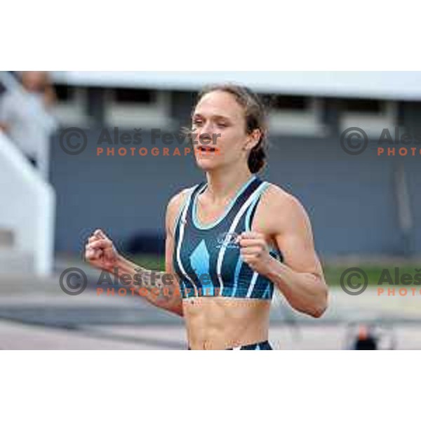 Nika Glojnaric, winner of Women\'s 100 meters Hurdles at International Track and Field Meeting in Slovenska Bistrica, Slovenia on May 27, 2023