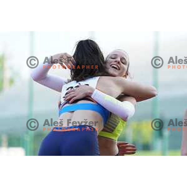 Lucija Potnik, winner of Women\'s Sprint 100 meters at International Track and Field Meeting in Slovenska Bistrica, Slovenia on May 27, 2023