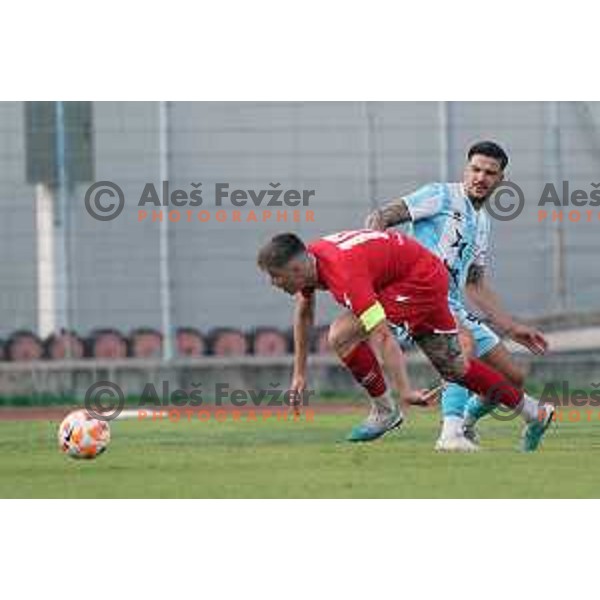 in action during Prva Liga Telemach play-off football match between Gorica and Aluminij in Nova Gorica on May 28, 2023