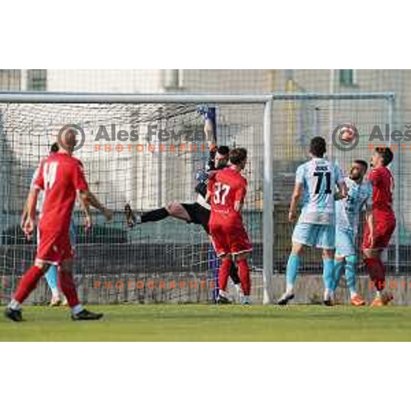 in action during Prva Liga Telemach play-off football match between Gorica and Aluminij in Nova Gorica on May 28, 2023