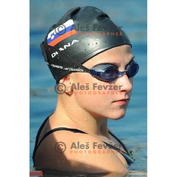 Teja Zupan ,member of the slovenian Olympic swimming team, at team practice session , Kodeljevo, Ljubljana , 28.07.2008 