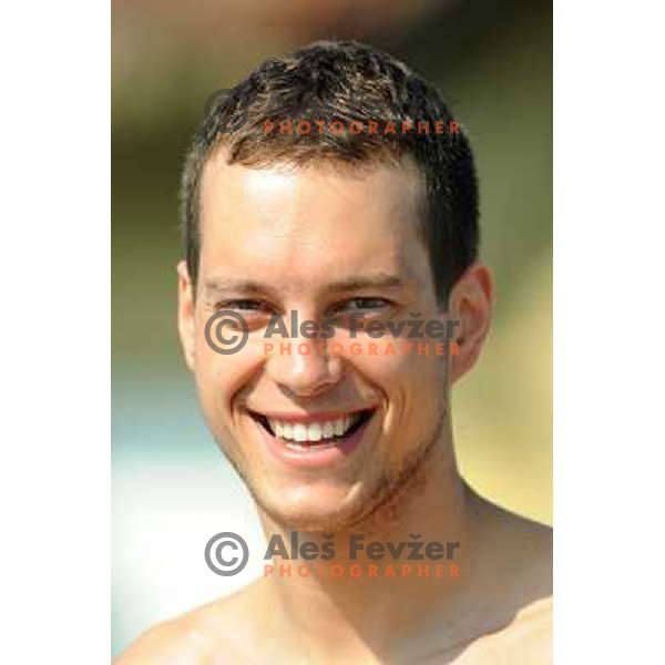 Matjaz Markic ,member of the slovenian Olympic swimming team, at team practice session , Kodeljevo, Ljubljana , 28.07.2008 