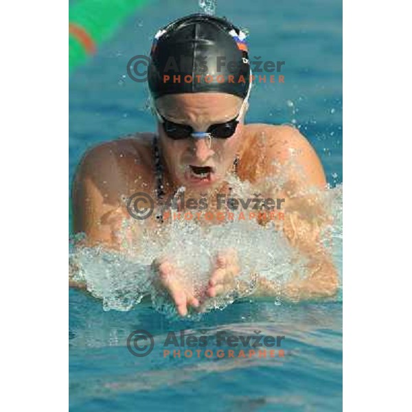 Anja Klinar, member of the slovenian Olympic swimming team, at team practice session , Kodeljevo, Ljubljana , 28.07.2008 