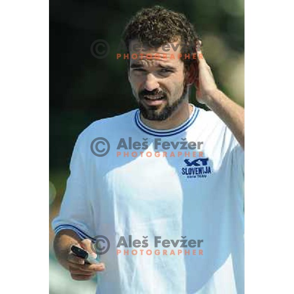 Peter Mankoc ,member of the slovenian Olympic swimming team, at team practice session , Kodeljevo, Ljubljana , 28.07.2008 