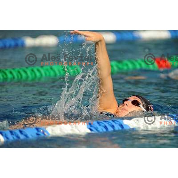 Anja Klinar, member of the slovenian Olympic swimming team, at team practice session , Kodeljevo, Ljubljana , 28.07.2008 