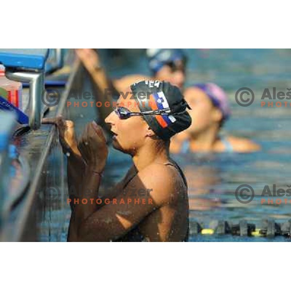 Nina Sovinek ,member of the slovenian Olympic swimming team, at team practice session , Kodeljevo, Ljubljana , 28.07.2008 