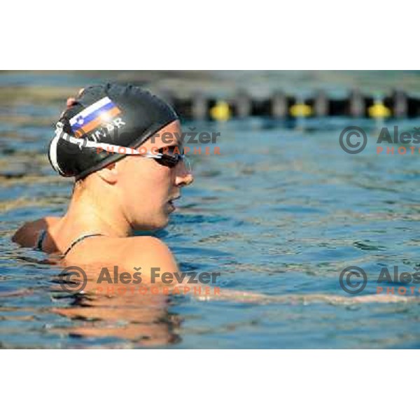 Anja Klinar, member of the slovenian Olympic swimming team, at team practice session , Kodeljevo, Ljubljana , 28.07.2008 