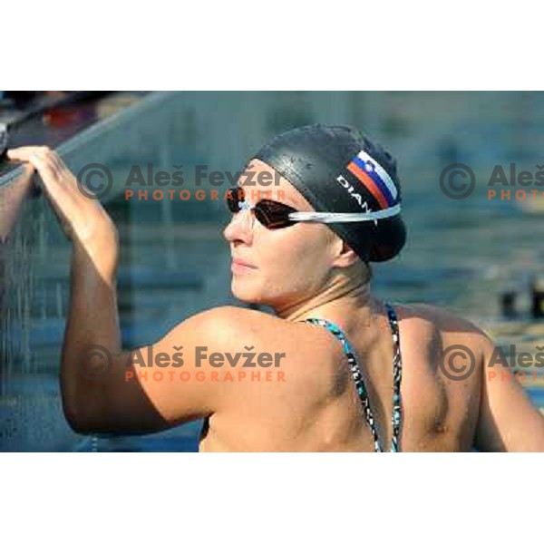 Anja Klinar, member of the slovenian Olympic swimming team, at team practice session , Kodeljevo, Ljubljana , 28.07.2008 