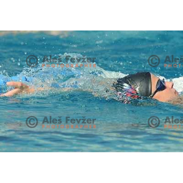 Teja Zupan ,member of the slovenian Olympic swimming team, at team practice session , Kodeljevo, Ljubljana , 28.07.2008 