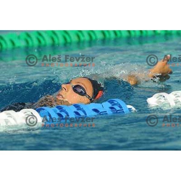 Nina Sovinek ,member of the slovenian Olympic swimming team, at team practice session , Kodeljevo, Ljubljana , 28.07.2008 