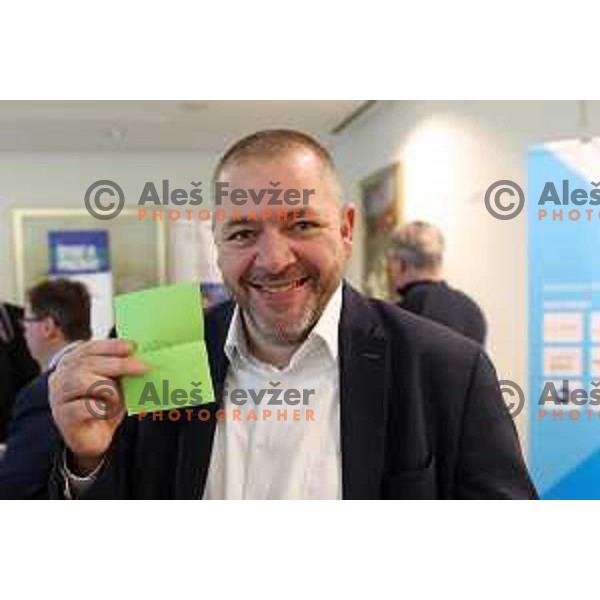 Ziga Osterc, president of Slovenia Golf Association at General Assembly of OKS-ZSZ in hotel Union, Ljubljana, Slovenia on December 16, 2022