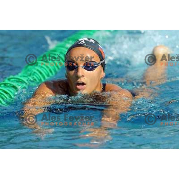 Nina Sovinek ,member of the slovenian Olympic swimming team, at team practice session , Kodeljevo, Ljubljana , 28.07.2008 