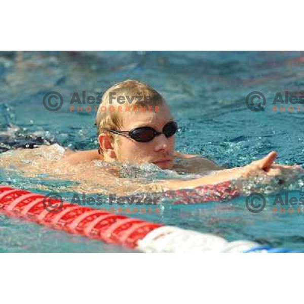 Luka Turk ,member of the slovenian Olympic swimming team, at team practice session , Kodeljevo, Ljubljana , 28.07.2008 