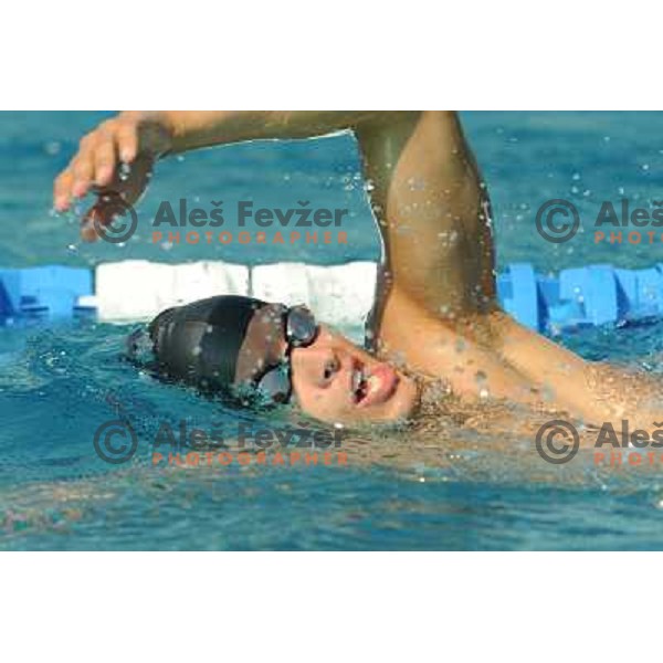 Matjaz Markic ,member of the slovenian Olympic swimming team, at team practice session , Kodeljevo, Ljubljana , 28.07.2008 