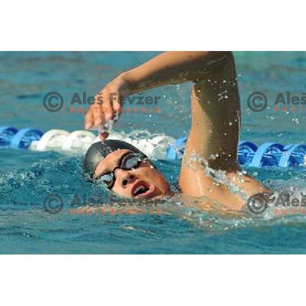 Matjaz Markic ,member of the slovenian Olympic swimming team, at team practice session , Kodeljevo, Ljubljana , 28.07.2008 