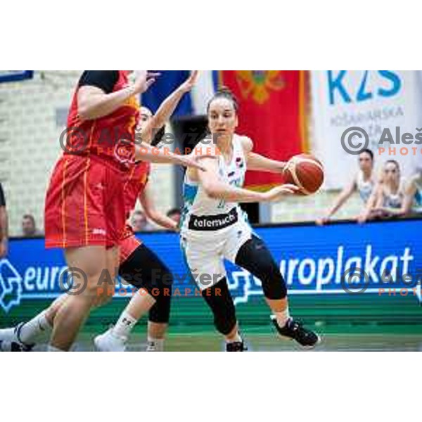 in action during friendly basketball match on Rakete Tour between Slovenia and Montenegro in Kranj, Slovenia on June 9, 2023