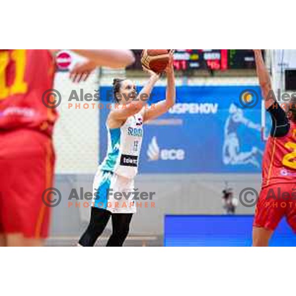 in action during friendly basketball match on Rakete Tour between Slovenia and Montenegro in Kranj, Slovenia on June 9, 2023