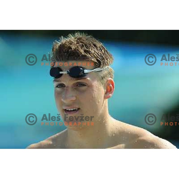 Jernej Godec ,member of the slovenian Olympic swimming team, at team practice session , Kodeljevo, Ljubljana , 28.07.2008 