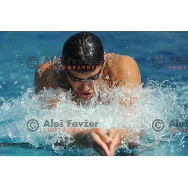 Damir Dugonjic ,member of the slovenian Olympic swimming team, at team practice session , Kodeljevo, Ljubljana , 28.07.2008 