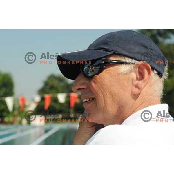 Vladimir Cermar ,delegation leader of the slovenian Olympic swimming team, at team practice session , Kodeljevo, Ljubljana , 28.07.2008 