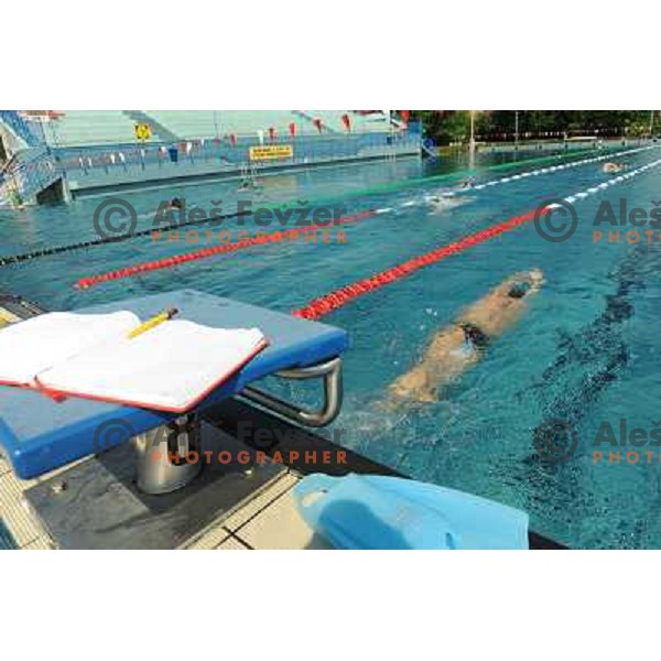 members of the slovenian Olympic swimming team, at team practice session , Kodeljevo, Ljubljana , 28.07.2008 