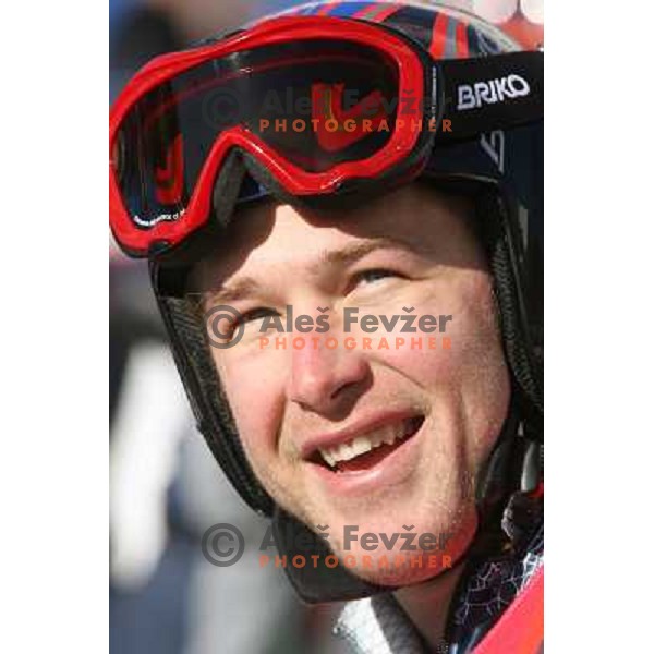 in the finish line of 2006 Torino Winter Olympic games men\'s downhill race in Borgata, Sestriere on February 12, 2006
